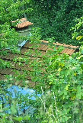 Tiled roof and chimney / Location: Greece