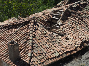Collapsed roof